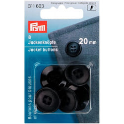 Prym Round Jacket Buttons  Navy Blue - per pack of 8