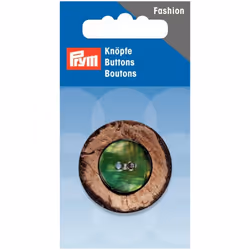 Prym Double Layered Round Buttons  Beige & Green - each