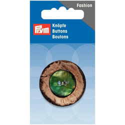Prym Double Layered Round Buttons  Beige & Green - each
