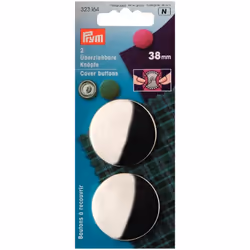 Prym Cover Buttons  Silver - per pack of 2