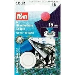 Prym Cover Buttons Brass Silver col 23 mm