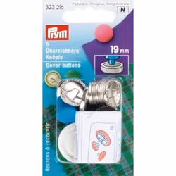 Prym Cover Buttons Brass Silver col 23 mm
