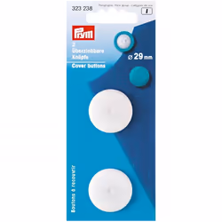 Prym Plastic Cover Buttons  White - per pack of 2