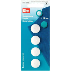 Prym Plastic Cover Buttons  White - per pack of 100