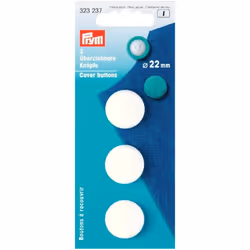 Prym Plastic Cover Buttons  White - per pack of 100
