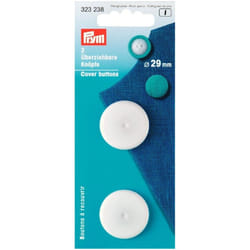 Prym Plastic Cover Buttons  White - per pack of 50