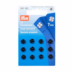 Prym Sew On Metal Snap Fasteners Black - per pack of 12