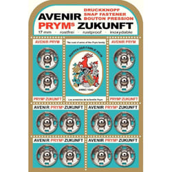 Prym Sew-On Snap Fasteners Zukunft Brass Silver col 17 mm
