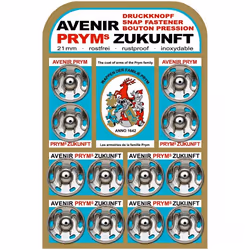 Prym Sew On Metal Snap Fasteners Silver - per pack of 12