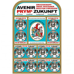 Prym Sew On Metal Snap Fasteners  Silver - per pack of 12