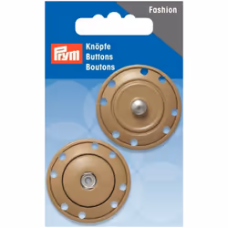 Prym Sew On Metal Snap Fasteners Beige - per pack