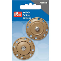 Prym Sew On Metal Snap Fasteners  Beige - per pack