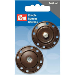 Prym Sew On Metal Snap Fasteners  Brown - per pack