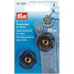 Prym Sew On Metal Snap Fasteners  Antique Brass - per pack of 2