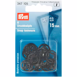 Prym Sew On Plastic Snap Fasteners  Black - per pack of 6