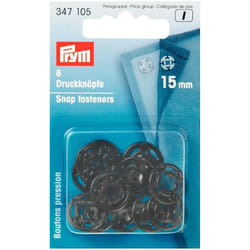 Prym Sew On Plastic Snap Fasteners  Black - per pack of 6
