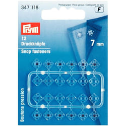 Prym Sew On Plastic Snap Fasteners  Transparent - per pack of 12