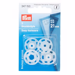 Prym Sew On Plastic Snap Fasteners Transparent - per pack of 3