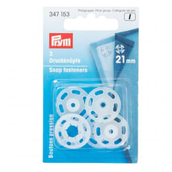 Prym Sew On Plastic Snap Fasteners  Transparent - per pack of 3
