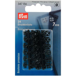 Prym Sew On Plastic Snap Fasteners  Black - per pack of 24