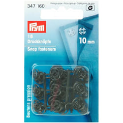Prym Sew On Plastic Snap Fasteners  Black - per pack of 18