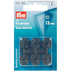 Prym Sew On Plastic Snap Fasteners  Black - per pack of 12