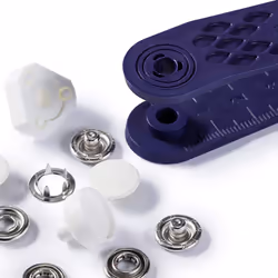 Nonsew press fasteners JERSEY brass smooth cap white 12 mm