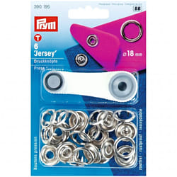 Prym Jersey Ring Snaps Press Fasteners  Silver - per pack of 6