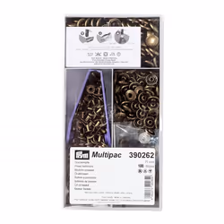 Prym Anorak Snaps Press Fasteners Antique Brass - per pack of 100
