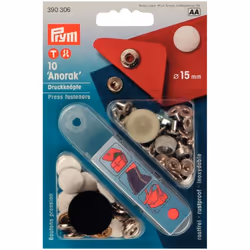 Prym Anorak Snaps Press Fasteners White - per pack of 10