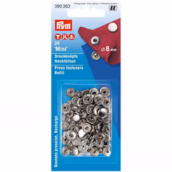 Prym Mini Snaps Press Fasteners Refill Silver - per pack of 20