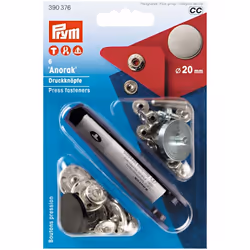 Prym Anorak Snaps Press Fasteners  Antique Steel - per pack of 6
