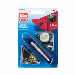 Prym Anorak Snaps Press Fasteners Silver - per pack of 6