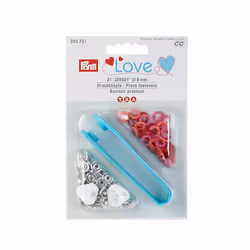 Prym Love Metal Ring Snaps Press Fasteners  Red/Pink/Orange - per pack of 21