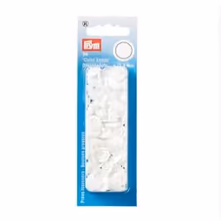 Prym Non-sew press fasteners, Colour Snaps, round, 12.4mm, white