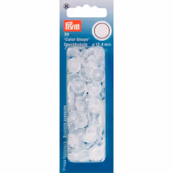 Prym Transparent Matt Round Non-Sew ColorSnaps 12.4mm Snap Fasteners (30pc), 12 x 7 x 2 cm