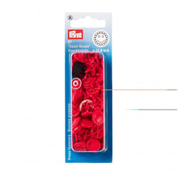 Prym Flower Snaps Press Fasteners  Red - per pack of 30