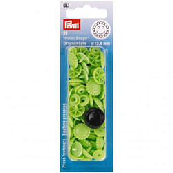 Prym Flower Snaps Press Fasteners  Apple Green - per pack of 30