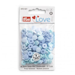Prym Love Round Snaps Press Fasteners  Light Blue - per pack of 36