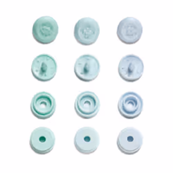 Prym 393601, Rivet snap fastener, Polyoxymethylene (POM), Blue, Light Blue, Turquoise, Matte, Round, 9 mm