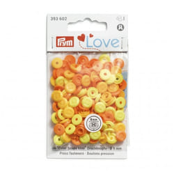 Prym Love Round Snaps Press Fasteners  Yellow - per pack of 36