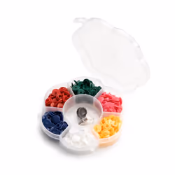 Prym 393950, Rivet snap fastener, Polyoxymethylene (POM), Blue, Dark Green, Pink, Red, White, Yellow, Matte, Round, 9 mm