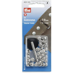 Prym Tubular Rivets 3-4 mm Thickness brass silver col