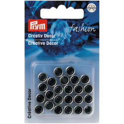Prym Round Diamante Studs  Black  - per pack of 24