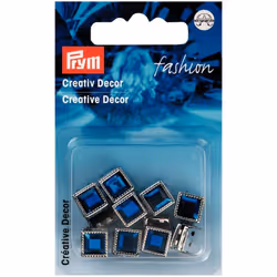 Prym Square Metal Studs Blue - per pack of 20