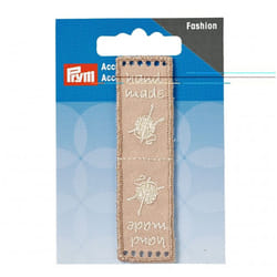 Prym Handmade Label Patch  Brown - per pack
