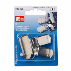 Prym Combi Brace Clips  Silver  - per pack of 2