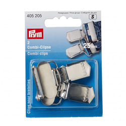 Prym Combi Brace Clips  Silver  - per pack of 2
