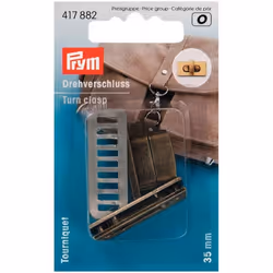 Prym Turn Bag Clasp Closure Antique Brass Brushed - per pack