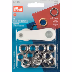 Prym 1 542486 Eyelets and Washers Brass 4.0 mm Gold col, Metal